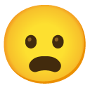 Frowning Face with Open Mouth emoji, Google, Android 2020