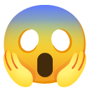 Face Screaming in Fear emoji, Google, Android 2020