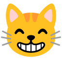 Grinning Cat with Smiling Eyes emoji, Google, Android 2020