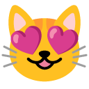 Smiling Cat with Heart-eyes emoji, Google, Android 2020