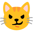 Cat with Wry Smile emoji, Google, Android 2020