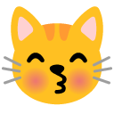 Kissing Cat emoji, Google, Android 2020
