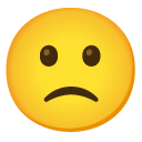 Slightly Frowning Face emoji, Google, Android 2020