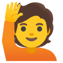 Person Raising Hand emoji, Google, Android 2020