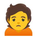 Person Frowning emoji, Google, Android 2020