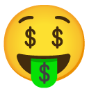 Money-mouth Face emoji, Google, Android 2020