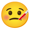 Face with Thermometer emoji, Google, Android 2020