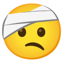 Face with Head-bandage emoji, Google, Android 2020