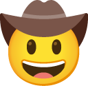Cowboy Hat Face emoji, Google, Android 2020