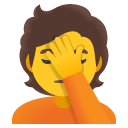 Person Facepalming emoji, Google, Android 2020