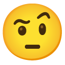 Face with Raised Eyebrow emoji, Google, Android 2020