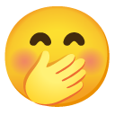 Face with Hand Over Mouth emoji, Google, Android 2020