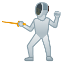 Person Fencing emoji, Google, Android 2020