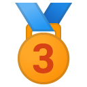 3rd Place Medal emoji, Google, Android 2020