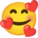 Smiling Face with Hearts emoji, Google, Android 2020