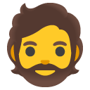 Person: Beard emoji, Google, Android 2020