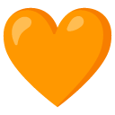 Orange Heart emoji, Google, Android 2020