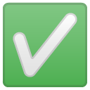 Check Mark Button emoji, Google, Android 2020