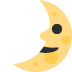 First Quarter Moon Face emoji, Twitter / X, Twemoji 14