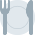 Fork and Knife with Plate emoji, Twitter / X, Twemoji 14