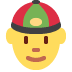 Person with Skullcap emoji, Twitter / X, Twemoji 14