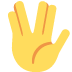 Vulcan Salute emoji, Twitter / X, Twemoji 14