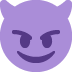 Smiling Face with Horns emoji, Twitter / X, Twemoji 14