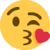 Face Blowing a Kiss emoji, Twitter / X, Twemoji 14