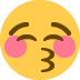 Kissing Face with Closed Eyes emoji, Twitter / X, Twemoji 14