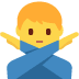 Man Gesturing No emoji, Twitter / X, Twemoji 14