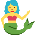 Mermaid emoji, Twitter / X, Twemoji 14
