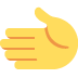 Leftwards Hand emoji, Twitter / X, Twemoji 14