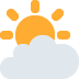Sun Behind Cloud emoji, Twitter / X, Twemoji 14