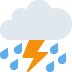 Cloud with Lightning and Rain emoji, Twitter / X, Twemoji 14