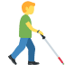 Man With White Cane Facing Right emoji, Twitter / X, Twemoji 15