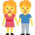 Woman and Man Holding Hands emoji, Twitter / X, Twemoji 15