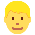 Man Blond Hair emoji, Twitter / X, Twemoji 15