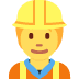 Construction Worker emoji, Twitter / X, Twemoji 15