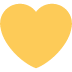 Yellow Heart emoji, Twitter / X, Twemoji 15