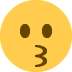 Kissing Face emoji, Twitter / X, Twemoji 15