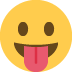 Face with Tongue emoji, Twitter / X, Twemoji 15