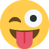 Winking Face with Tongue emoji, Twitter / X, Twemoji 15