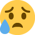 Sad But Relieved Face emoji, Twitter / X, Twemoji 15