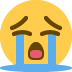 Loudly Crying Face emoji, Twitter / X, Twemoji 15