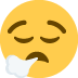 Face Exhaling emoji, Twitter / X, Twemoji 15