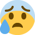 Anxious Face with Sweat emoji, Twitter / X, Twemoji 15