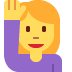Woman Raising Hand emoji, Twitter / X, Twemoji 15