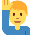Man Raising Hand emoji, Twitter / X, Twemoji 15