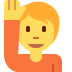 Person Raising Hand emoji, Twitter / X, Twemoji 15