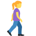 Woman Walking Facing Right emoji, Twitter / X, Twemoji 15